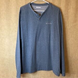 Columbia Omni-Wick Long Sleeve Crewneck‎ Shirt Men's Large Blue Outdoors Hiking